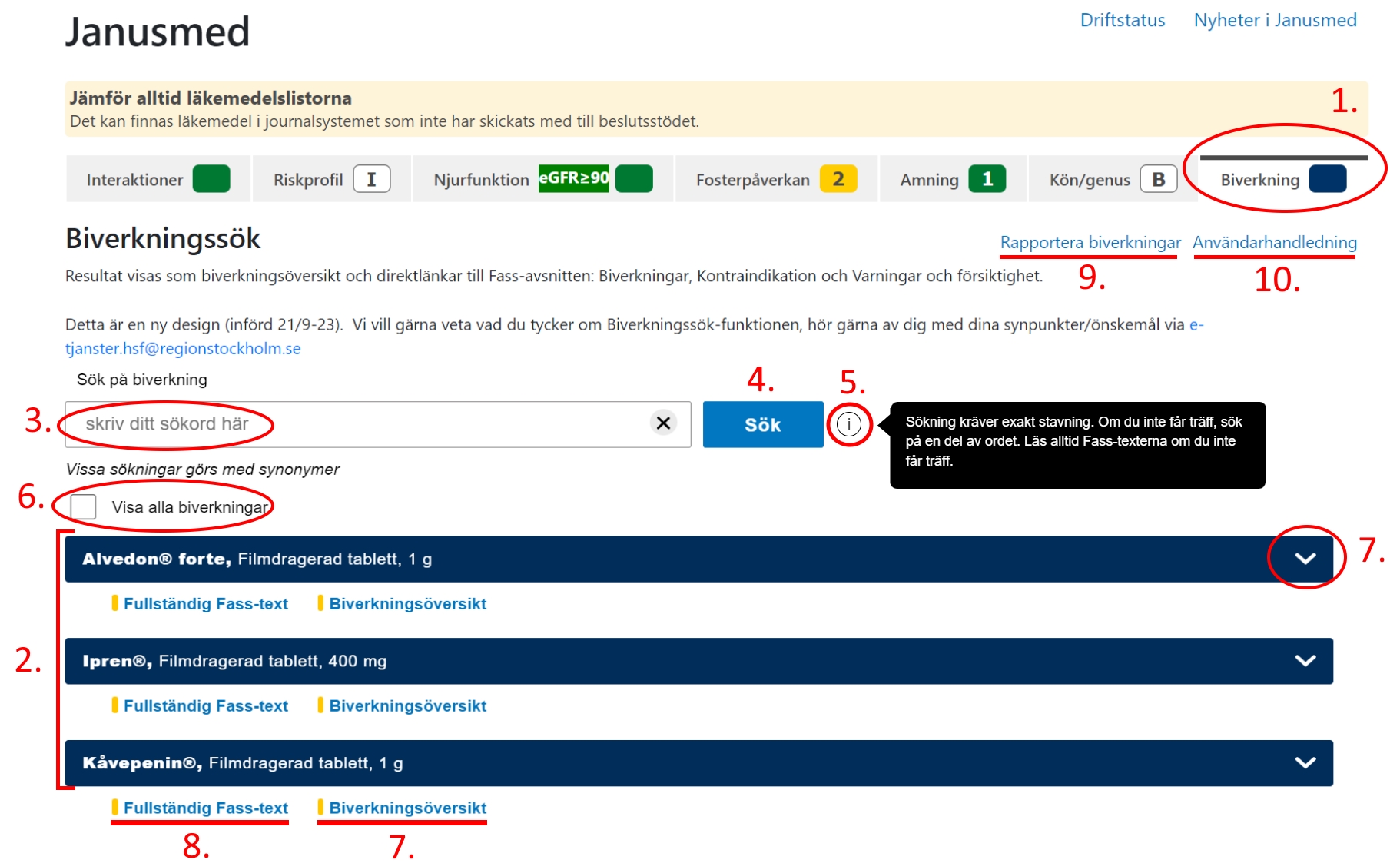 Bilden visar en översikt på hur Janusmed biverkning ser ut.